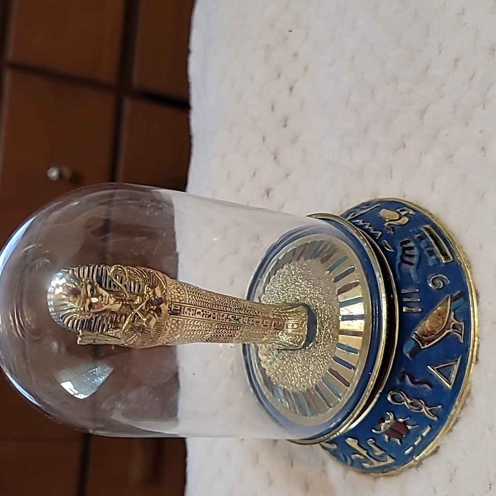 Egyptian Figurine in Glass Dome, Franklin Mint The Royal Sarcophagus